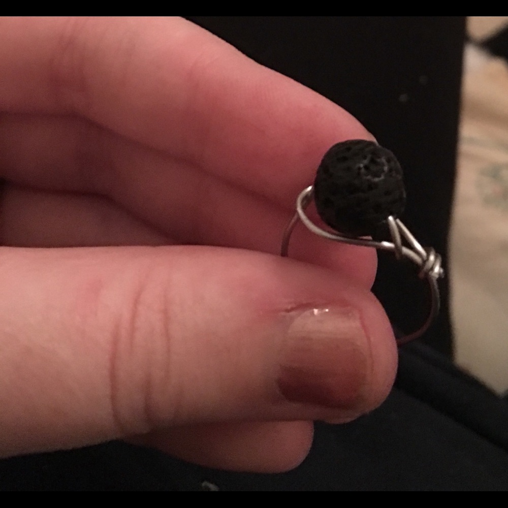Lava stone aromatherapy ring